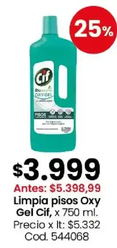 Coto Cif limpia pisos oxy gel oferta