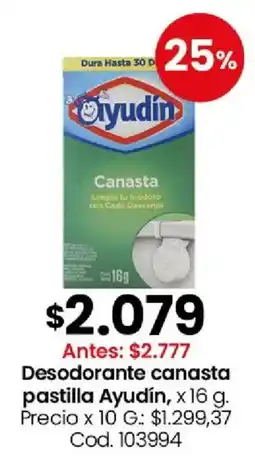 Coto Ayudín desodorante canasta pastilla oferta