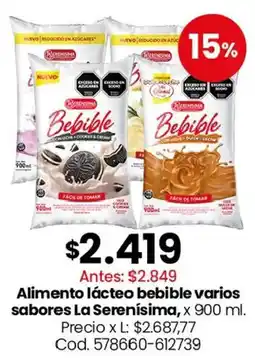 Coto La serenisima bebible varios sabores oferta