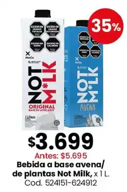 Coto Not milk bebida a base avena/de plantas oferta