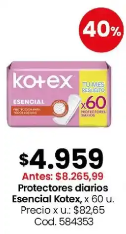 Coto Kotex protectores diarios esencial oferta