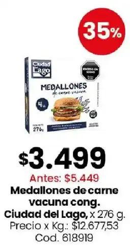 Coto Ciudad del Lago medallones de carne vacuna oferta