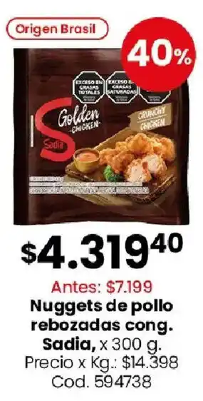 Sadia nuggets de pollo rebozadas cong.