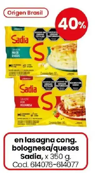 Coto Sadia lasagna cong. bolognesa/quesos oferta