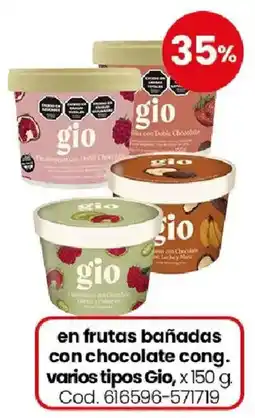 Coto Gio en frutas bañadas con chocolate oferta