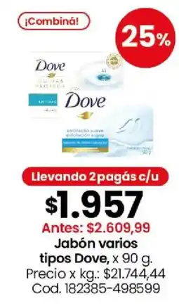 Coto Dove jabón varios tipos oferta