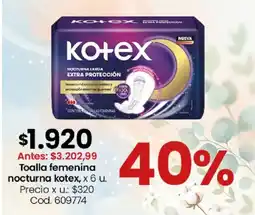 Coto Kotex toalla femenina nocturna oferta