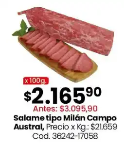 Coto Austral salame tipo milán campo oferta
