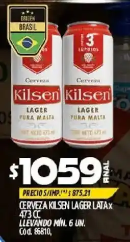 Supermercados Yaguar Kilsen cerveza lager lata oferta