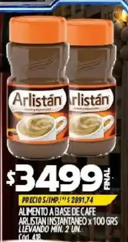 Supermercados Yaguar Arlistán alimento a base de café oferta