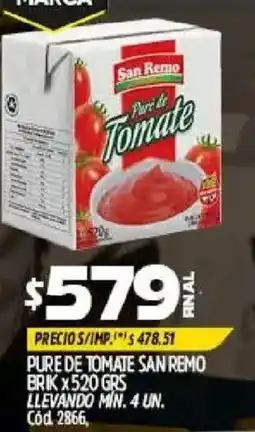 Supermercados Yaguar San remo pure de tomate oferta