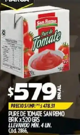 Supermercados Yaguar San remo pure de tomate oferta