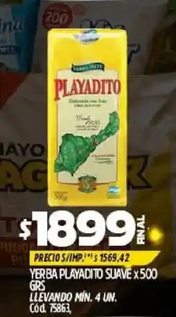 Supermercados Yaguar Playadito yerba suave oferta
