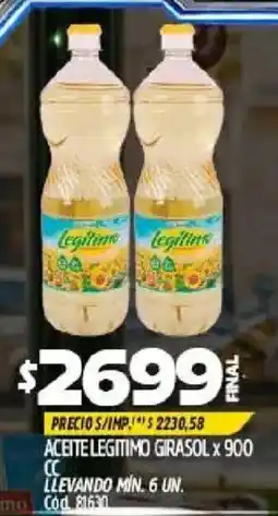Supermercados Yaguar Legitimo aceite legimino girasol oferta
