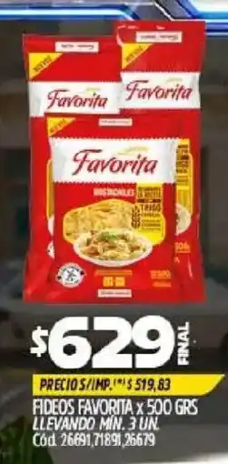 Supermercados Yaguar Favorita fideos oferta