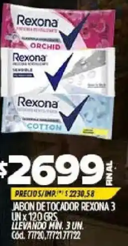 Supermercados Yaguar Rexona jabon de tocador oferta