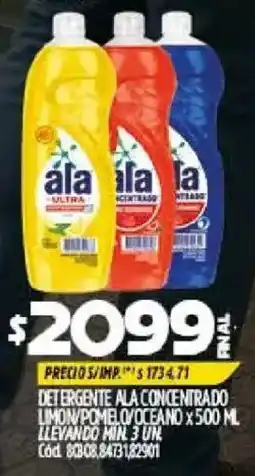 Supermercados Yaguar Ala detergente concentrado oferta