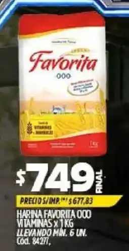 Supermercados Yaguar Favorita harina 000 oferta