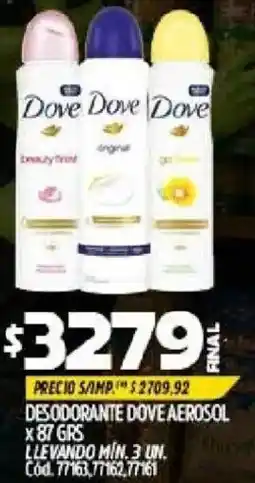 Supermercados Yaguar Dove desodorante aerosol oferta