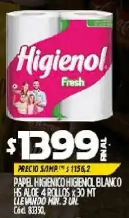 Supermercados Yaguar Higienol papel higienico blanco oferta