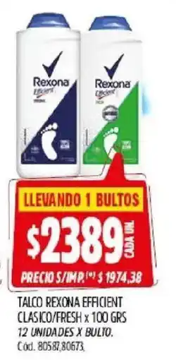 Supermercados Yaguar Rexona talco efficient clasico/fresh oferta