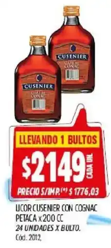 Supermercados Yaguar Cusenier licor con cognac oferta
