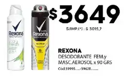 Diarco Rexona desodorante fem.y masc.aerosol oferta