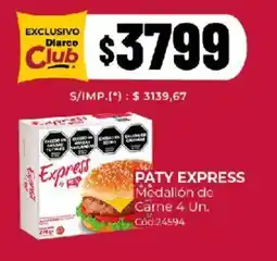 Diarco Diarco Club paty express medallón de carne oferta