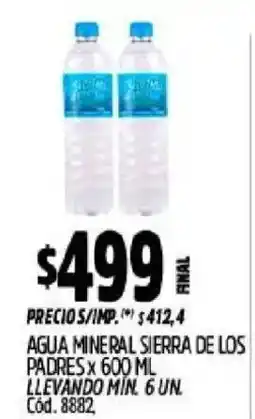 Supermercados Yaguar Agua mineral sierra de los padres oferta