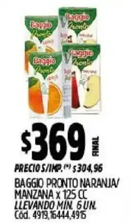 Supermercados Yaguar Baggio pronto naranja oferta