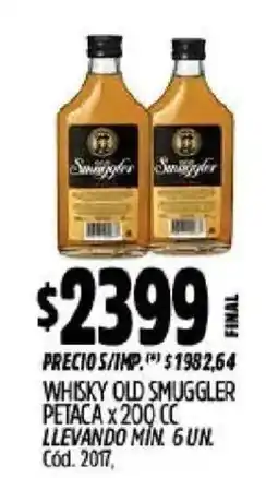 Supermercados Yaguar Whisky old smuggler petaca oferta