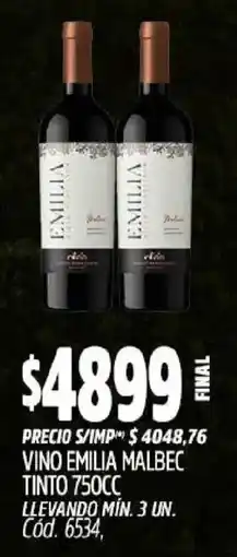 Supermercados Yaguar Emilia vino tinto oferta
