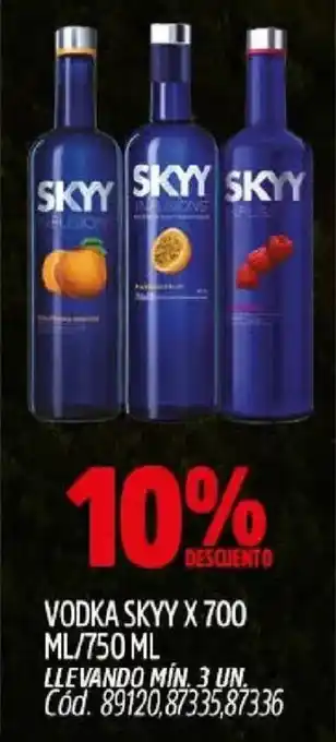Supermercados Yaguar Skyy vodka oferta