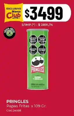 Diarco Pringles papas fritas crema y cebolla oferta