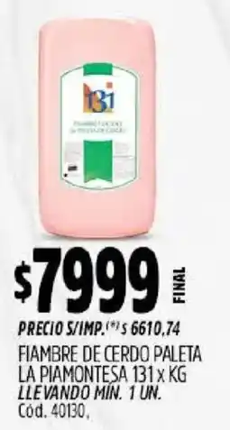 Supermercados Yaguar 131 fiambre de cerdo paleta oferta