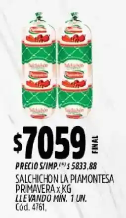 Supermercados Yaguar Salchichon la piamontesa primavera oferta