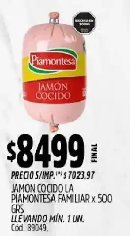 Supermercados Yaguar Piamontesa jamón cocido oferta