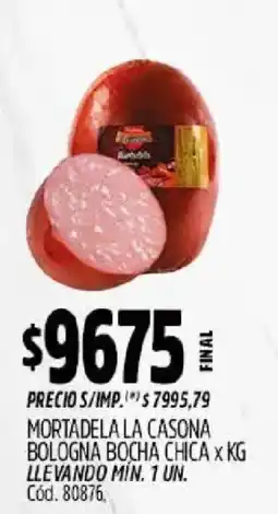 Supermercados Yaguar La casona mortadela bologna bocha chica oferta