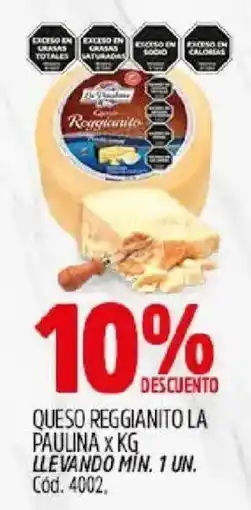 Supermercados Yaguar La Paulina queso reggianito oferta