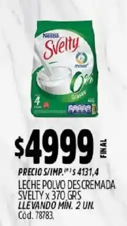 Supermercados Yaguar Nestle leche polvo descremada oferta