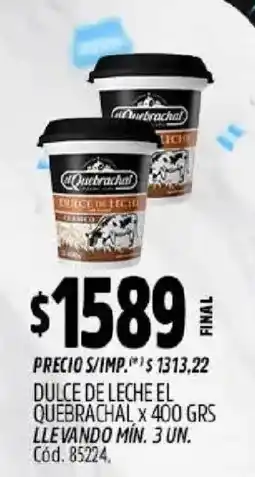 Supermercados Yaguar Quebrachal dulce de leche oferta