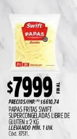 Supermercados Yaguar Swift papas fritas supercongeladas libre de gluten oferta