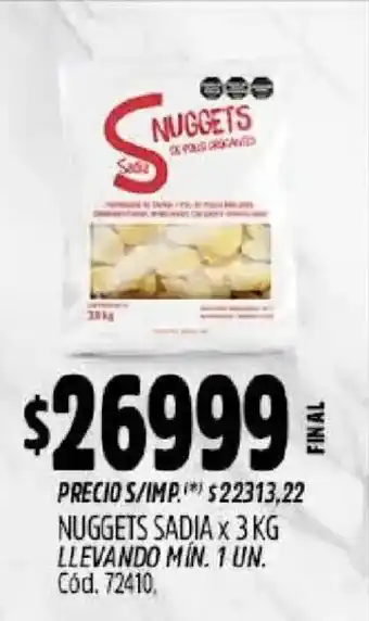 Supermercados Yaguar Sadia nuggets de pollo deshuesado oferta
