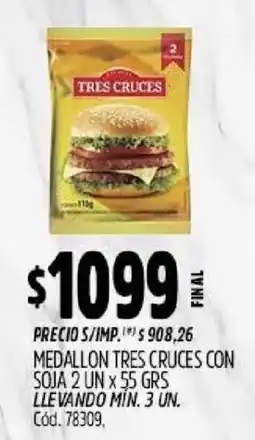 Supermercados Yaguar Tres cruces medallon con soja oferta