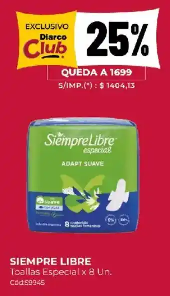 Siempre libre toallas especial