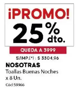 Diarco Nosotras toallas buenas noches oferta