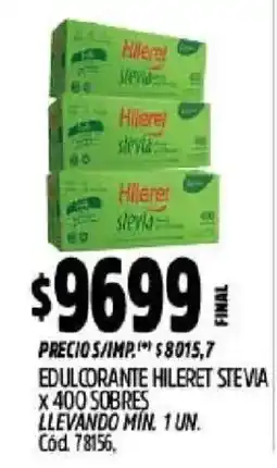 Supermercados Yaguar Hileret edulcorante stevia oferta