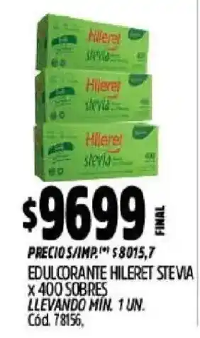 Supermercados Yaguar Hileret edulcorante stevia oferta