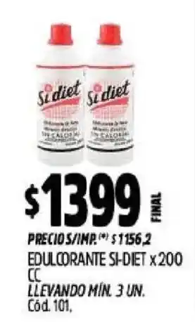 Supermercados Yaguar Si diet edulcorante oferta