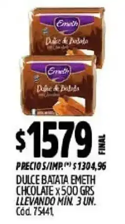 Supermercados Yaguar Emeth dulce de batata oferta